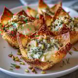 Freshly baked Mediterranean Spinach and Feta Cheese Crisps arranged on a wire rack, showcasing golden edges and vibrant green spinach.