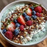 A vibrant, thick skyr protein smoothie bowl, perfect for a healthy breakfast.