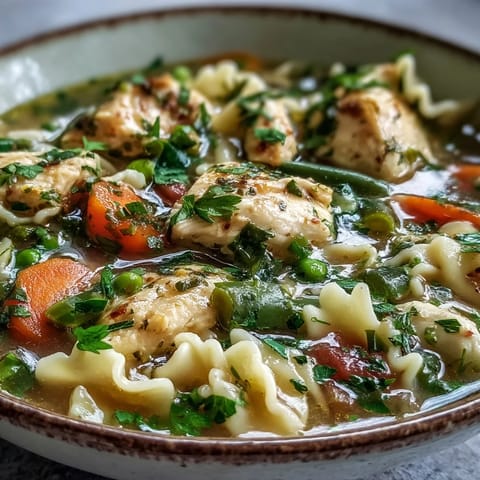 Pasta Soup With Chicken Vegetables