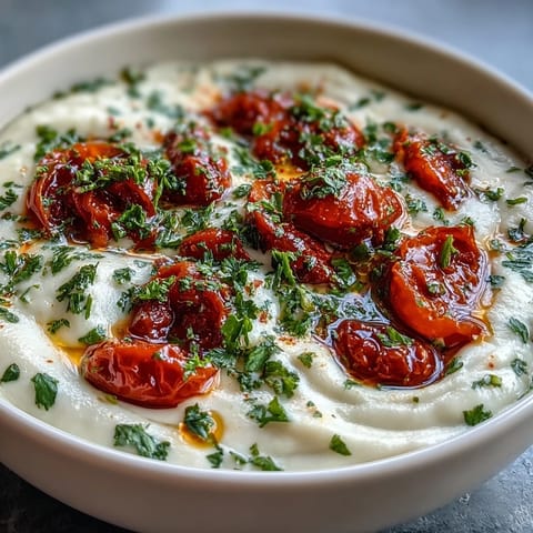 Creamy White Bean Soup With Tomato garnished with fresh parsley in a rustic bowl, steam rising, served with crusty bread on the side.