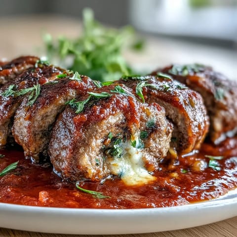 Golden-brown Sicilian-Style Braciole beef rolls simmering in a rich, bubbling red tomato sauce in a Dutch oven.