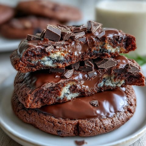 Dark chocolate vanilla cookies with rich cocoa and creamy milk swirl, perfect for dessert lovers seeking indulgence.