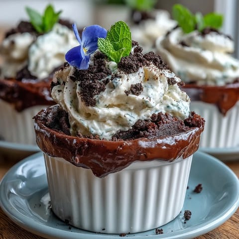 Mother's Day Flower Pot Brownies topped with Oreo dirt and edible flowers.