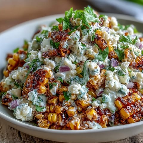 Flavorful Mexican Street Corn Salad, vibrant with cilantro, ready for grilling.