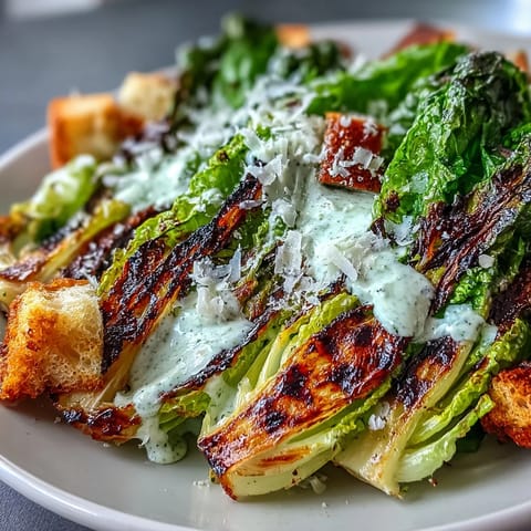Grilled Caesar Salad with Charred Romaine, smoky and fresh, perfect for summer dining.