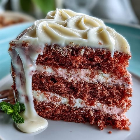 Close-up of Bridal Shower Rosé Velvet Cake with stunning gold drip.