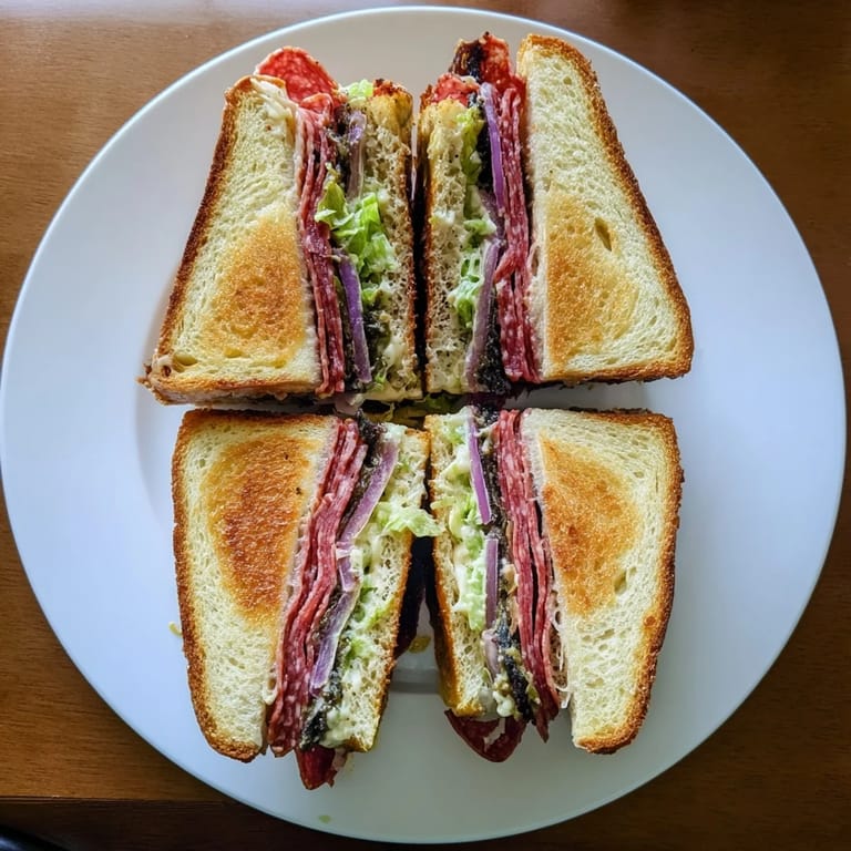 Sizzling Italian Sub Grilled Cheese in a skillet, golden crust with melted provolone and savory Italian cold cuts.
