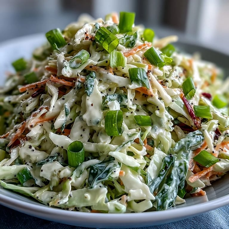 Crisp and colorful Best Cabbage Coleslaw chilled and ready for your barbecue.