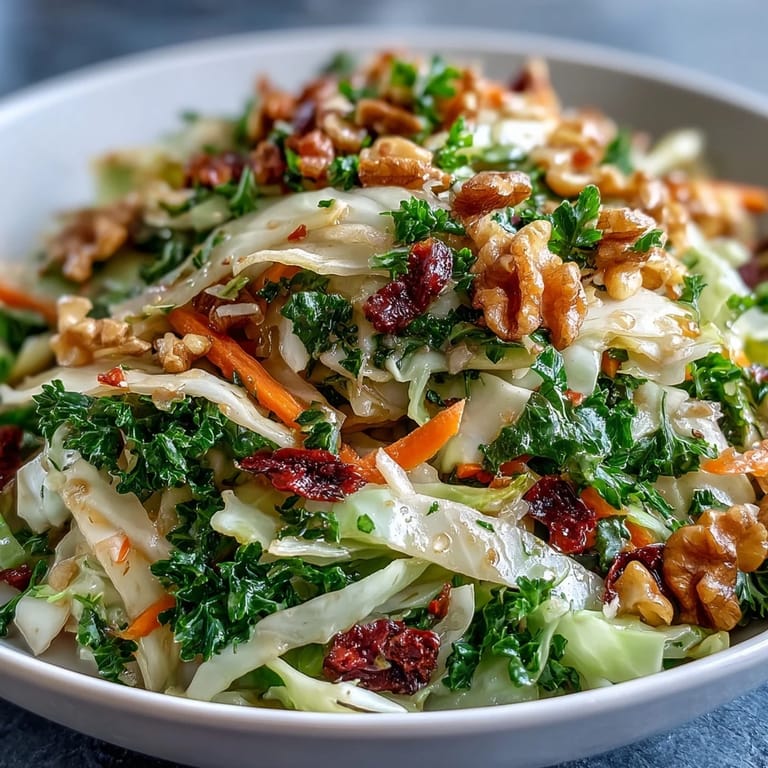Deliciously seasoned slices of vibrant Cooked and Loved Cabbage Salad, a perfect side dish.