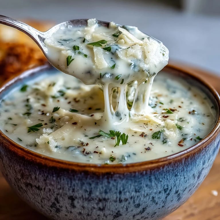 Italian-inspired White Bean and Parmesan Soup ladled from a pot, garnished with fresh parsley and grated cheese, ideal for a cozy vegetarian meal.