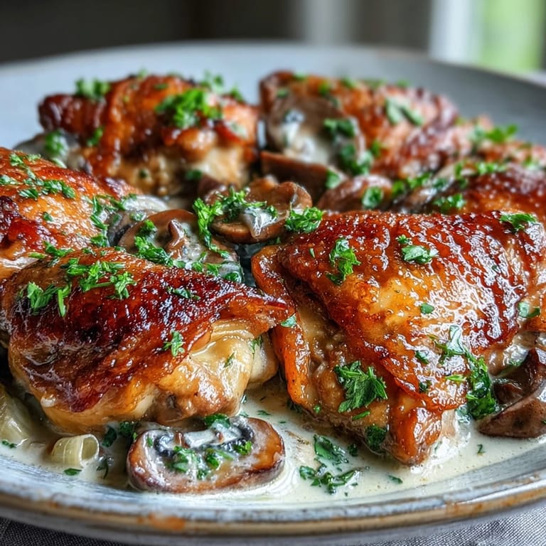 A plated Coq au Vin Rosé garnished with parsley, ready to serve with crusty bread.