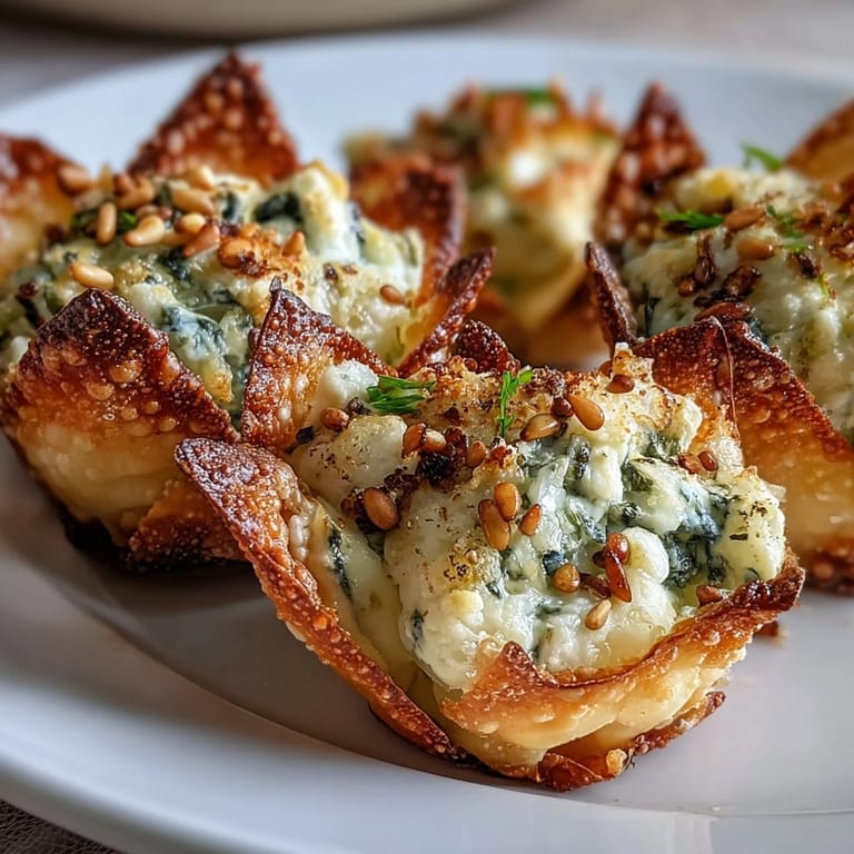 Warm, savory Mediterranean Spinach and Feta Cheese Crisps served on a platter with a pinch of smoked paprika and fresh herbs.