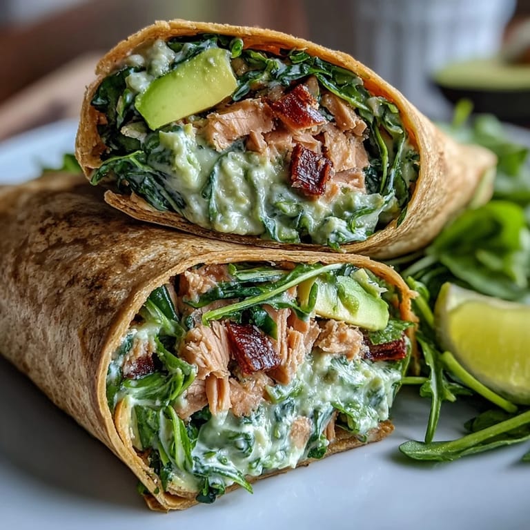 Quick and nutritious Healthy Easy 5-Ingredient Avocado Tuna Wraps, perfect for lunch or a light dinner.