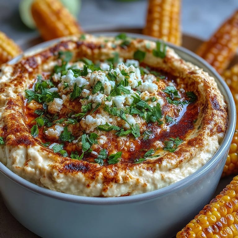 Vibrant elote dip featuring smoky grilled corn, spicy jalapeño, and fresh cilantro, perfect for Cinco de Mayo parties.