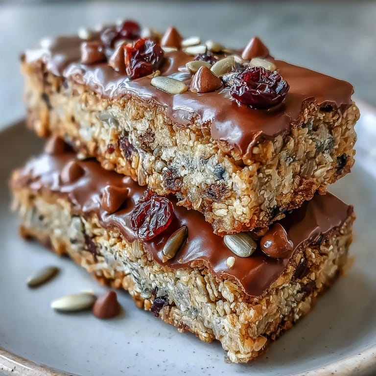 Chewy granola bars with honey and oats, loaded with seeds and dried fruit, ideal for a nut-free, on-the-go snack.