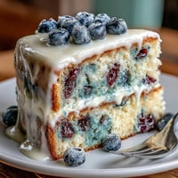 1. Lemon Blueberry Spring Birthday Cake with fluffy lemon cream cheese frosting, decorated with fresh blueberries and edible flowers for a festive celebration.