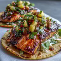 Grilled Salmon Mango Tacos
