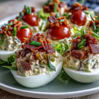 BLT Deviled Eggs Crispy Bacon